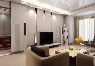 石膏板做電視墻怎么做，石膏板電視墻簡單造型（效果圖）